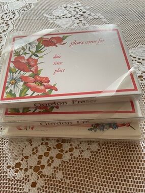 Vintage Gordon Fraser Floral Invitation Cards Lot 30 Cards And Envelopes England